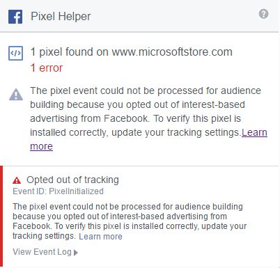 Markkinoinnin työkalut - Facebook Pixel Helper