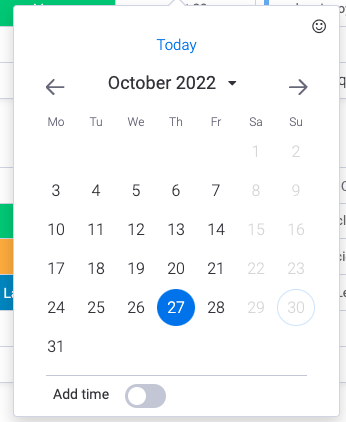 monday.com kalenterissa voi nyt piilottaa viikonloput