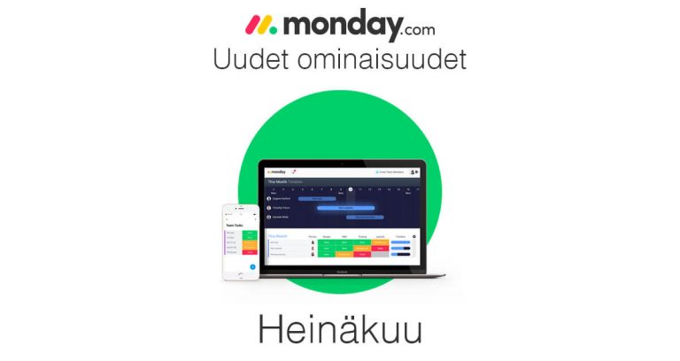 monday.com heinäkuun uudet ominaisuudet